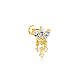 JP8084vhln-Y30  925 Silver Body Jewelry  (1pc)  WT:0.55g  7.8*13mm  20250202