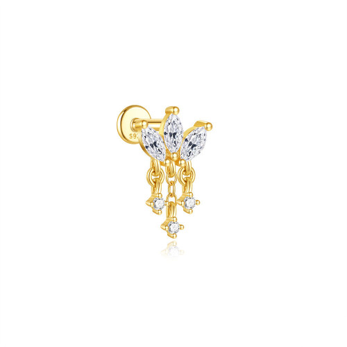 JP8084vhln-Y30  925 Silver Body Jewelry  (1pc)  WT:0.55g  7.8*13mm  20250202