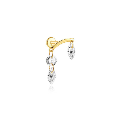 JP8085bhhm-Y30  925 Silver Body Jewelry  (1pc)  WT:0.48g  10*13mm  20250202