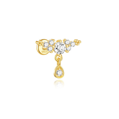 JP8086bhki-Y30  925 Silver Body Jewelry  (1pc)  WT:0.5g  11.4*9.4mm  20250202