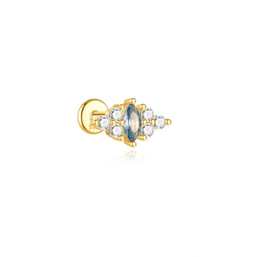 JP8090ahjb-Y30  925 Silver Body Jewelry  (1pc)  WT:0.4g  9.2*5.3mm  20250202