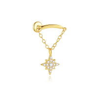 JP8113vhlm-Y30  925 Silver Body Jewelry  (1pc)  WT:0.64g  11.3*18.4mm  60252418434C