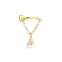JP8116vhkm-Y30  925 Silver Body Jewelry  (1pc)  WT:0.57g  11.3*15.2mm  60252418434C