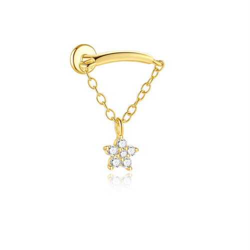 JP8118bhki-Y30  925 Silver Body Jewelry  (1pc)  WT:0.54g  11.3*15.1mm  60252418434C