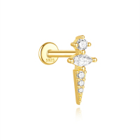JP8200bhjl-Y30  925 Silver Body Jewelry  (1pc)  WT:0.45g  12mm  60254255870C 60255810847C 60255820862C 60255890765