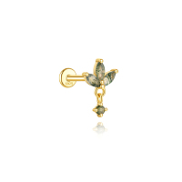 JP8249aipp-Y30  925 Silver Body Jewelry  (1pc)  WT:0.67g  8*12.5mm  60256391115 60256416460 60256798250