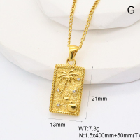 GEN001878bhva-066  Czech Stones,Handmade Polished  Stainless Steel Necklace