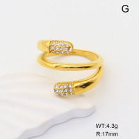 GER001070bhia-066  6-8#  Czech Stones,Handmade Polished  Stainless Steel Ring