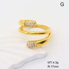 GER001070bhia-066  6-8#  Czech Stones,Handmade Polished  Stainless Steel Ring