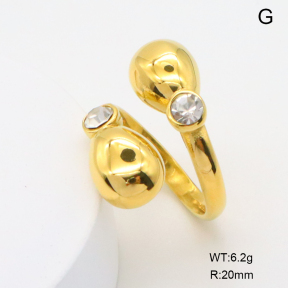 GER001410vhha-066    18K PVD Czech Stones,Handmade Polished  Stainless Steel Ring
