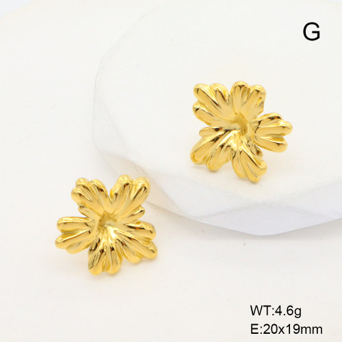 6E2007084aakk-G029  316 Pin 18K PVD  Stainless Steel Earrings  nostock