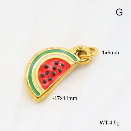 6P3000362aajh-G029  18K PVD Enamel  Stainless Steel Pendant  nostock
