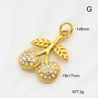 GEP000082aakl-066  18K PVD Czech Stones,Handmade Polished  Stainless Steel Pendant  nostock