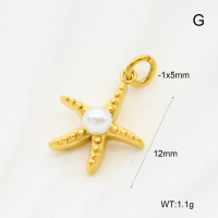 GEP000088baka-066  18K PVD Plastic Imitation Pearls,Handmade Polished  Stainless Steel Pendant