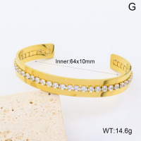 GEB000800vhkb-066  18K PVD Zircon,Handmade Polished  Stainless Steel Bangle  BC25070204B-WT    nostock