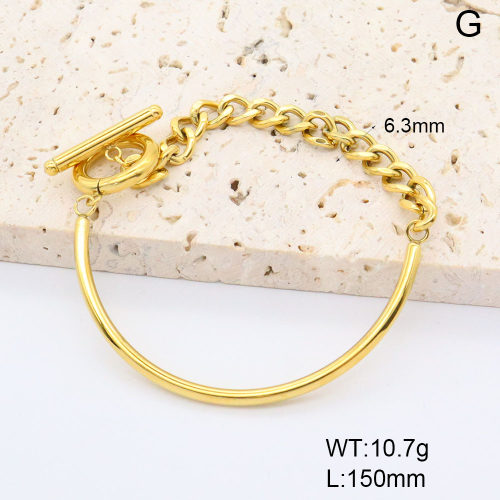 GEB000801bhia-066  18K PVD,Handmade Polished  Stainless Steel Bracelet  BC25060173B-2    nostock
