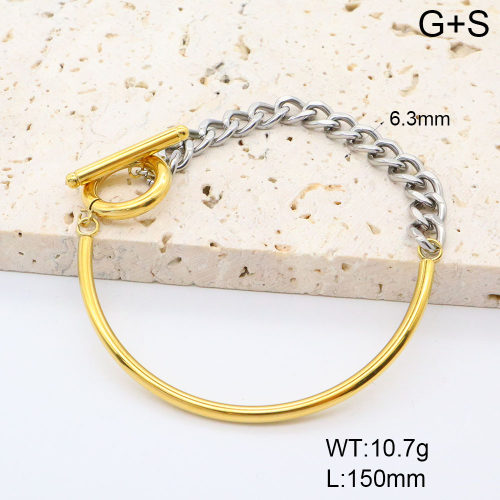 GEB000802vhha-066  18K PVD,Handmade Polished  Stainless Steel Bracelet  BC25060173B-2-PS    nostock