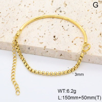 GEB000803bhia-066  18K PVD,Handmade Polished  Stainless Steel Bracelet  BC25060173B-1    nostock