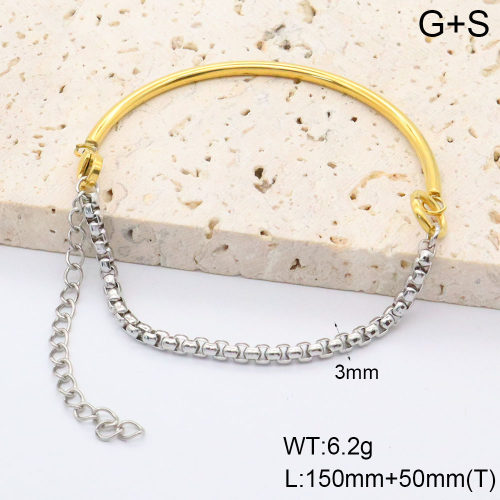 GEB000804vhha-066  18K PVD,Handmade Polished  Stainless Steel Bracelet  BC25060173B-1-PS    nostock