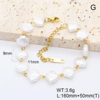 GEB000806vhkb-066  18K PVD Resin Imitation Pearls  Stainless Steel Bracelet  BC25070205B    nostock