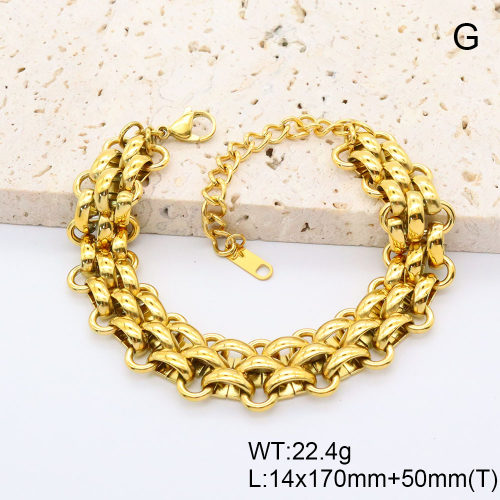 GEB000807bhva-066  18K PVD,Handmade Polished  Stainless Steel Bracelet  BC25070206B    nostock