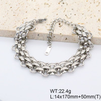 GEB000808abol-066  Handmade Polished  Stainless Steel Bracelet  BC25070206B-S    nostock