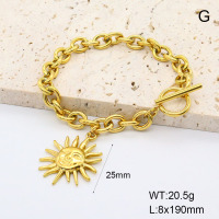 GEB000810bhia-066  18K PVD,Handmade Polished  Stainless Steel Bracelet  BC25070208B    nostock