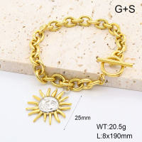 GEB000811ahjb-066  18K PVD,Handmade Polished  Stainless Steel Bracelet  BC25070208B-S    nostock