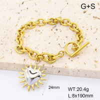 GEB000813ahjb-066  18K PVD,Handmade Polished  Stainless Steel Bracelet  BC25070207B-PS    nostock