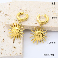 GEE002631vhkb-066  316 Pin 18K PVD ,Handmade Polished  Stainless Steel Earrings  BC25070208E  nostock