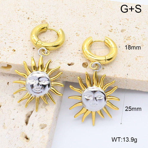 GEE002632ahlv-066  316 Pin 18K PVD ,Handmade Polished  Stainless Steel Earrings  BC25070208E-PS  nostock
