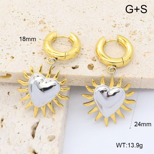 GEE002634ahlv-066  316 Pin 18K PVD ,Handmade Polished  Stainless Steel Earrings  BC25070207E-PS  nostock