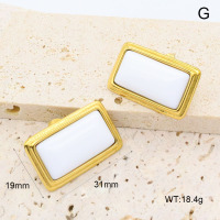 GEE002639bhia-066  316 Pin 18K PVD Agate,Handmade Polished  Stainless Steel Earrings  BC25060170E-WT  nostock