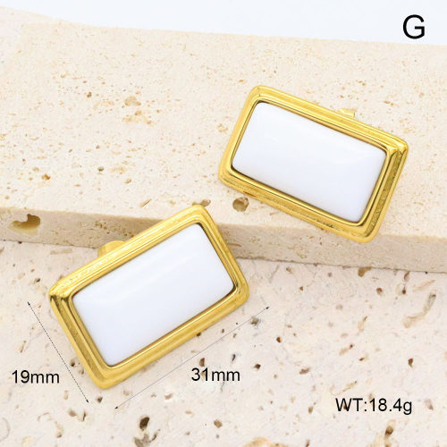GEE002639bhia-066  316 Pin 18K PVD Agate,Handmade Polished  Stainless Steel Earrings  BC25060170E-WT  nostock
