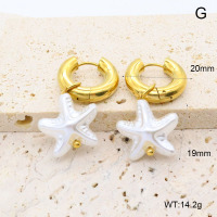 GEE002649bhva-066  316 Pin 18K PVD Resin Imitation Pearls ,Handmade Polished  Stainless Steel Earrings  BC25070210E-3  nostock