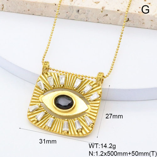 GEN002075bhia-066  18K PVD Zircon,Handmade Polished  Stainless Steel Necklace  BC25040094N-BK    nostock