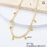 GEN002076biib-066  18K PVD Zircon,Handmade Polished  Stainless Steel Necklace  BC25050026N    nostock