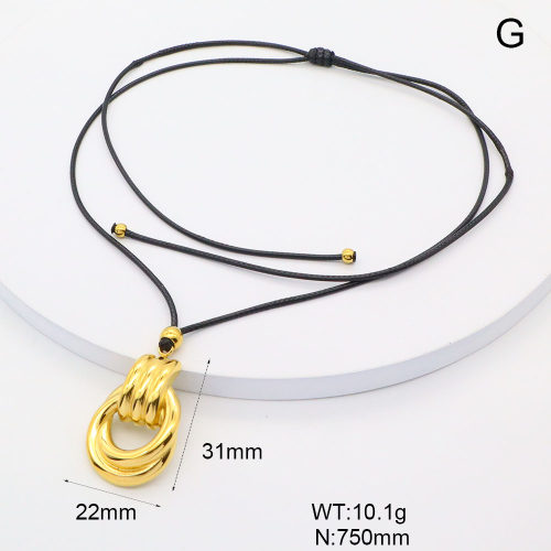 GEN002078bhva-066  18K PVD Czech Stones,Handmade Polished  Stainless Steel Necklace  BC24080001N    nostock