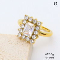GER001426bhia-066  6-8#  18K PVD Czech Stones & Zircon,Handmade Polished  Stainless Steel Ring  BC24040843R-WT    nostock