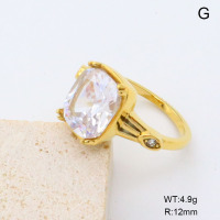 GER001430bhia-066  6-8#  18K PVD Czech Stones & Zircon,Handmade Polished  Stainless Steel Ring  BC24040846R-WT    nostock