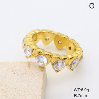 GER001432bhia-066  6-8#  18K PVD Czech Stones,Handmade Polished  Stainless Steel Ring  BC24040847R-WT    nostock