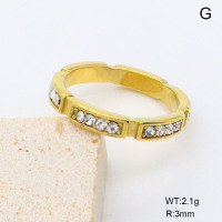 GER001433bhia-066  6-8#  18K PVD Czech Stones,Handmade Polished  Stainless Steel Ring  BC24040848R-WT    nostock