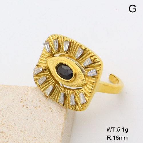 GER001435bhia-066  18K PVD Zircon,Handmade Polished  Stainless Steel Ring  BC25050090R-BK    nostock