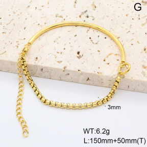 GEB000803bhia-066  18K PVD,Handmade Polished  Stainless Steel Bracelet  BC25060173B-1