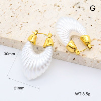 GEE002667vhkb-066  316 Pin 18K PVD Resin Imitation Pearls ,Handmade Polished  Stainless Steel Earrings  BC24040754E-P
