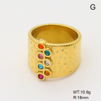 GER001345bhia-066  6-8#  Czech Stones,Handmade Polished  Stainless Steel Ring
