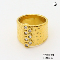 GER001346bhia-066  6-8#  Czech Stones,Handmade Polished  Stainless Steel Ring