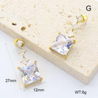 GEE002672bhia-066  18K PVD Zircon,Handmade Polished  Stainless Steel Earrings  BC25070225E-WT  nostock
