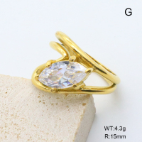 GER001439bhia-066  6-8#  18K PVD Zircon,Handmade Polished  Stainless Steel Ring  BC25060121R-WT  nostock