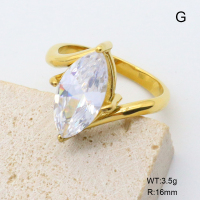 GER001442bhia-066  6-8#  18K PVD Zircon,Handmade Polished  Stainless Steel Ring  BC25060123R-WT  nostock